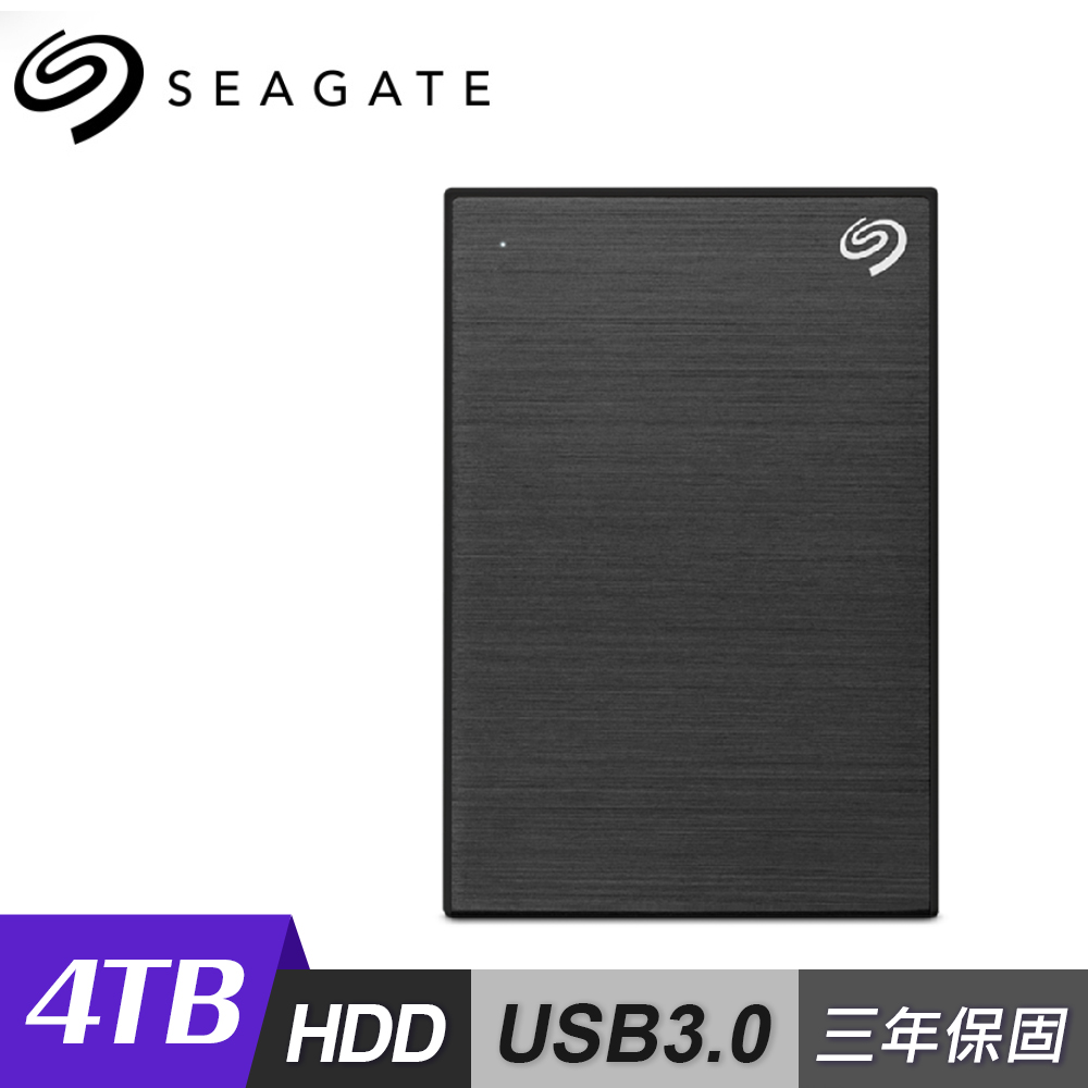 【Seagate 希捷】One Touch 4TB 行動硬碟 密碼版 黑色