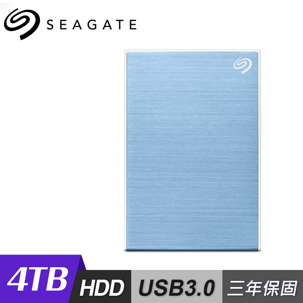 【Seagate 希捷】One Touch 4TB 行動硬碟 密碼版 藍色