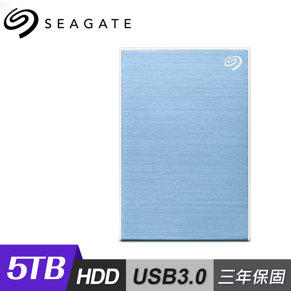 【Seagate 希捷】One Touch 5TB 行動硬碟 密碼版 藍色