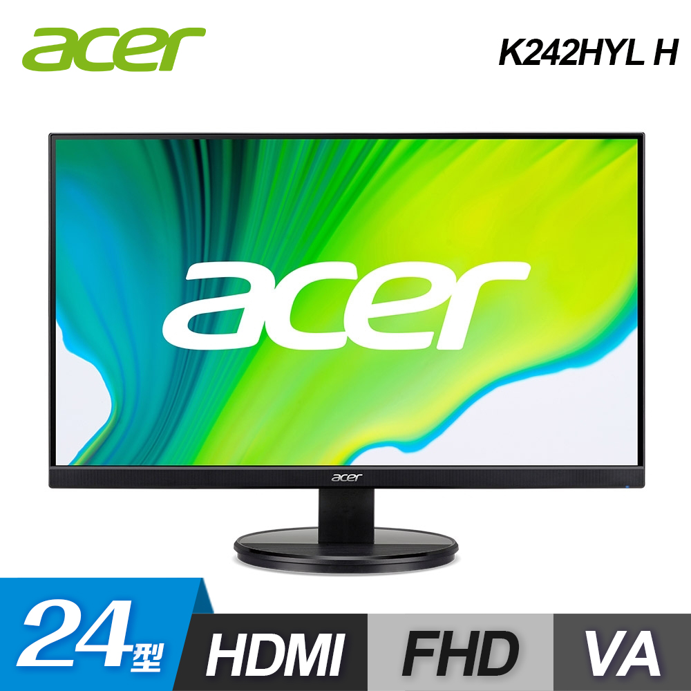 Acer K242HYL H 24型
無邊框廣視角螢幕