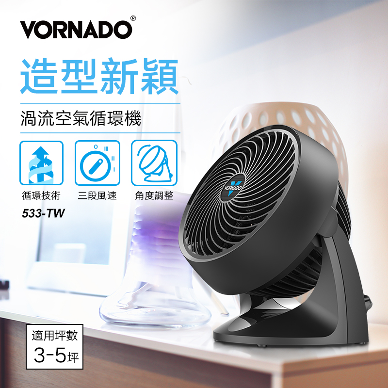 美國VORNADO沃拿多 渦流空氣循環機 循環扇 533-TW 3-5坪用