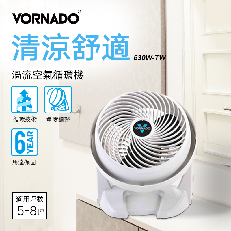 美國VORNADO沃拿多 渦流空氣循環機 循環扇 630W-TW  5-8坪用