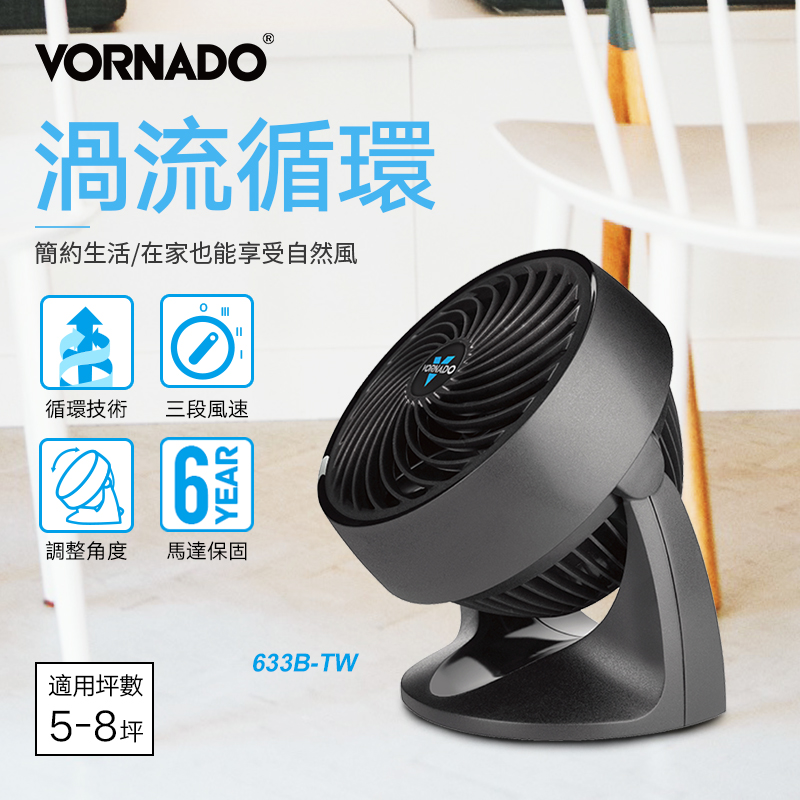 美國VORNADO沃拿多 渦流空氣循環機 循環扇 633-TW  5-8坪用