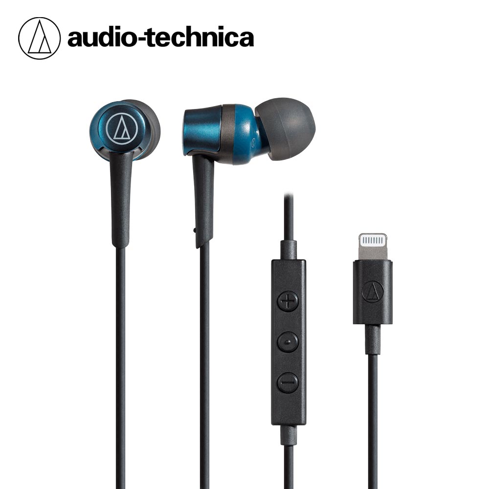 【audio-technica 鐵三角】ATH-CKD3Li Lightning耳塞式耳機-藍