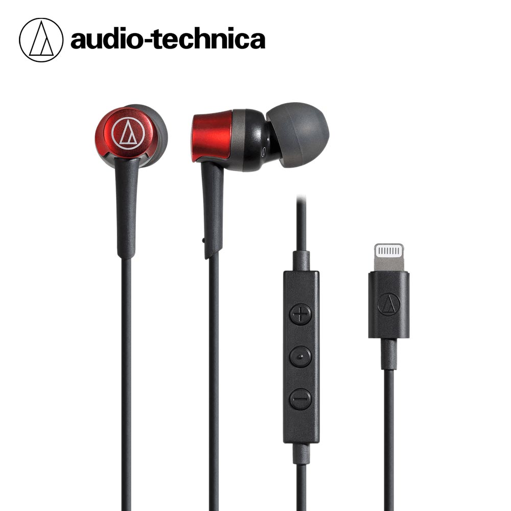【audio-technica 鐵三角】ATH-CKD3Li Lightning耳塞式耳機-紅