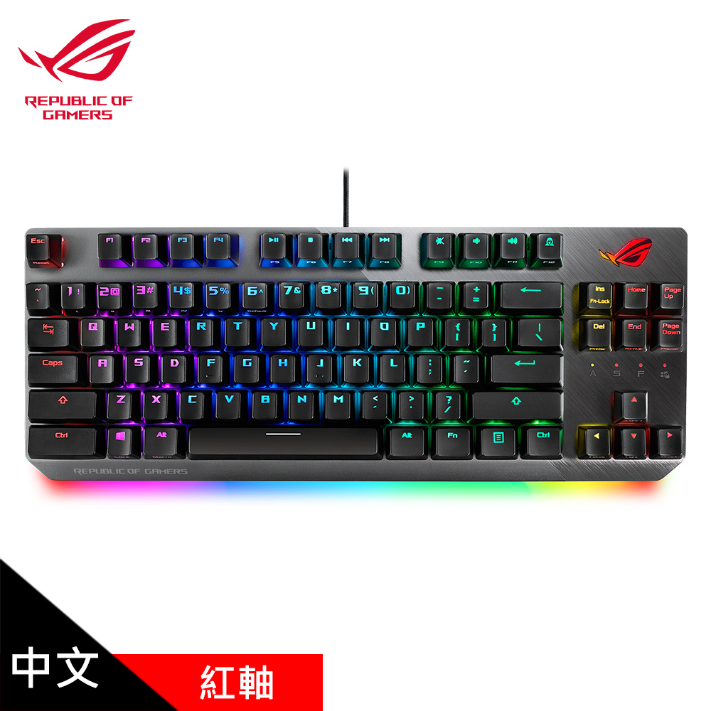 【ASUS 華碩】ROG Strix Scope NX TKL RGB 機械式電競鍵盤 紅軸