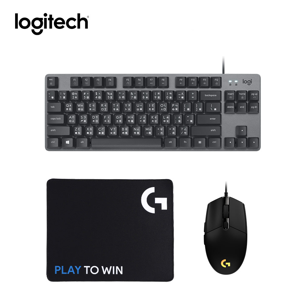 【Logitech 羅技】K835 TKL鍵盤 + G102 有線電競滑鼠 黑色