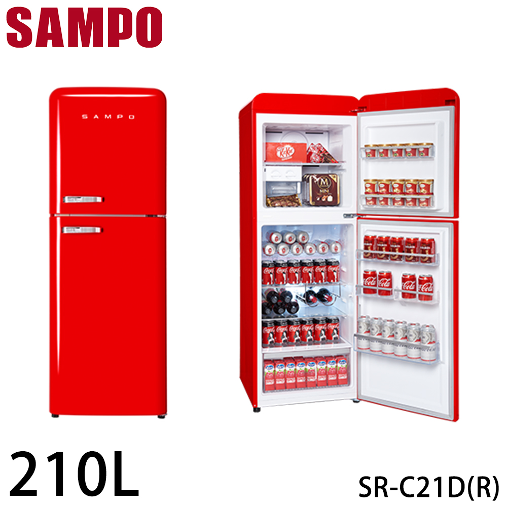 【SAMPO聲寶】210公升一級能效歐風美型變頻雙門冰箱 SR-C21D(R)