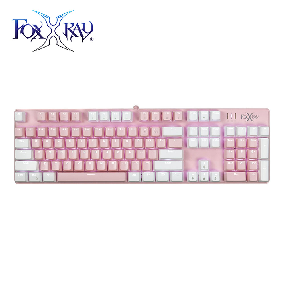 【FOXXRAY 狐鐳】FXR-HKM-68 粉戀戰狐機械電競鍵盤-白粉
