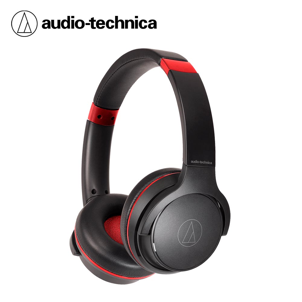 【audio-technica 鐵三角】ATH-S220BT 藍牙耳罩式耳機-黑紅