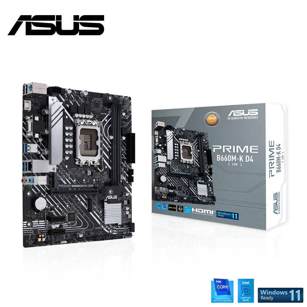 【ASUS 華碩】PRIME B660M-K D4-CSM 主機板