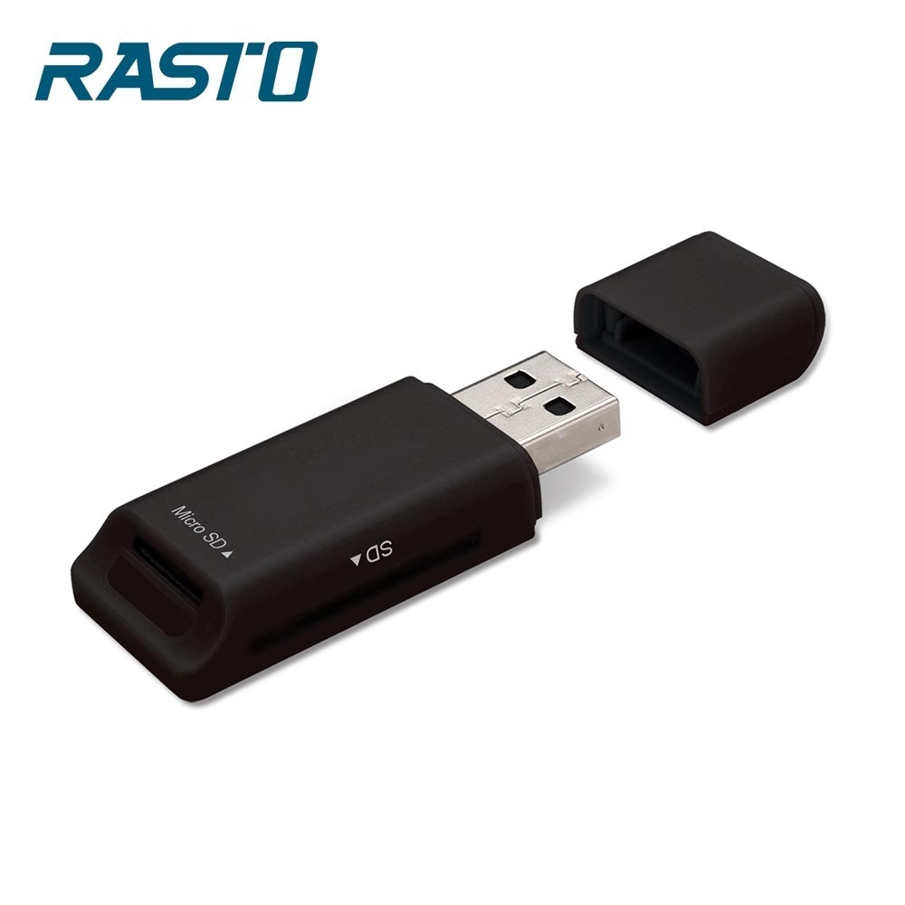 【RASTO】RT7 隨身型 USB 雙槽讀卡機