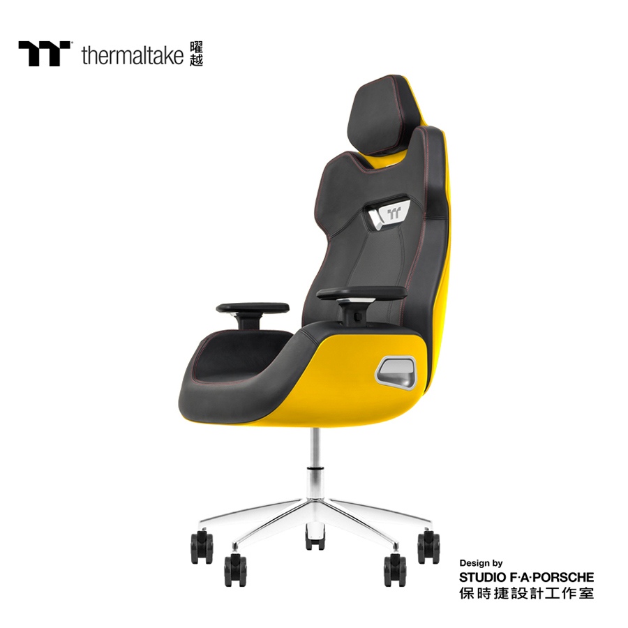 【Thermaltake 曜越】幻銀 ARGENT E700 真皮電競椅 珊瑚黃