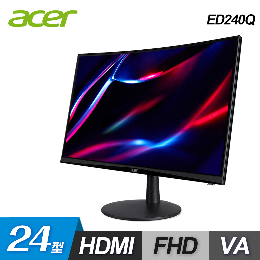 【Acer 宏碁】ED240Q 24型 VA遊戲電競螢幕