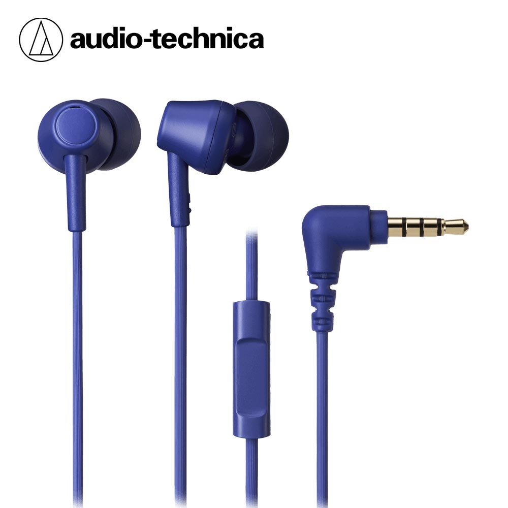【audio-technica 鐵三角】ATH-CK350XiS 耳道式耳麥-藍