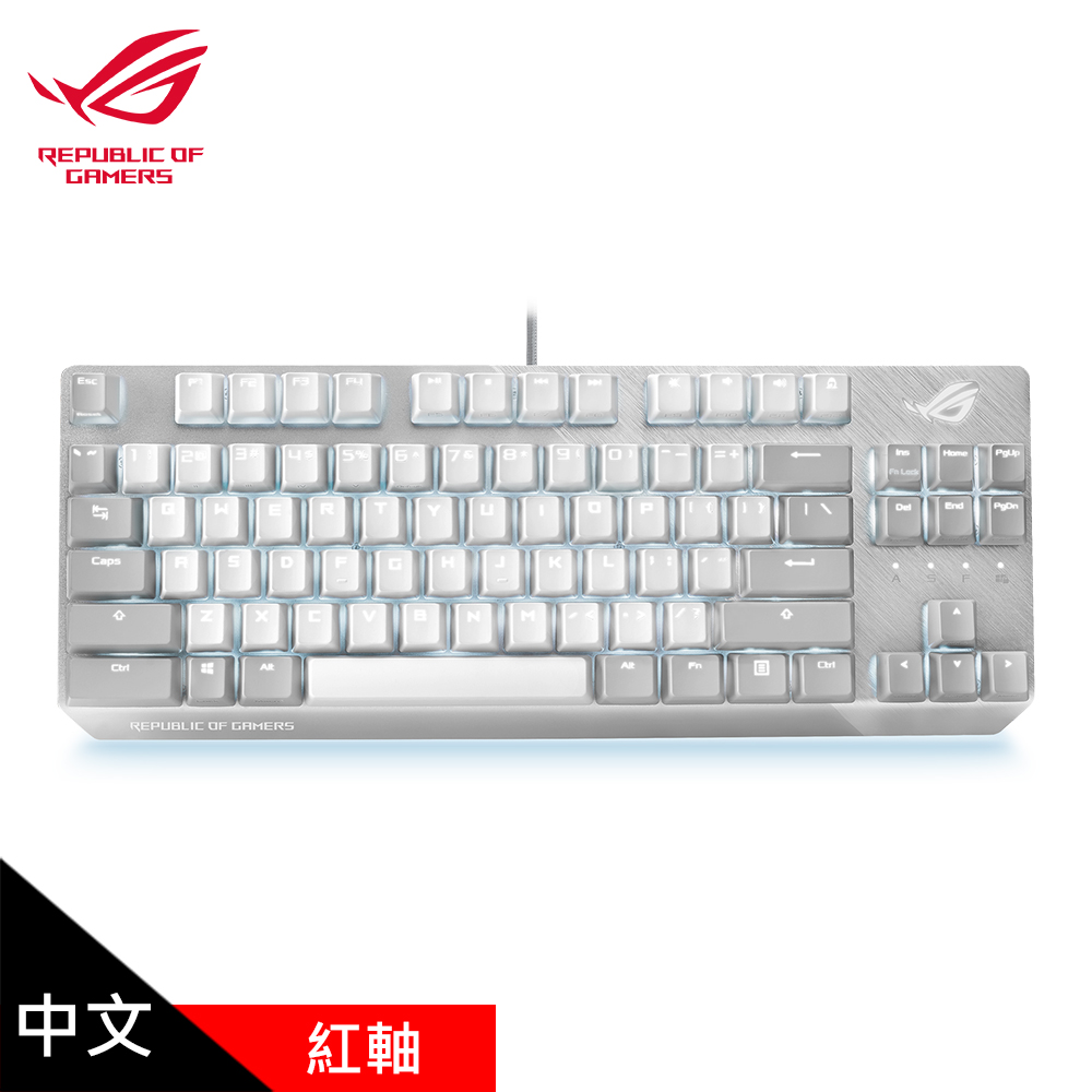 【ASUS 華碩】ROG Strix Scope NX TKL 月光版機械式鍵盤 紅軸