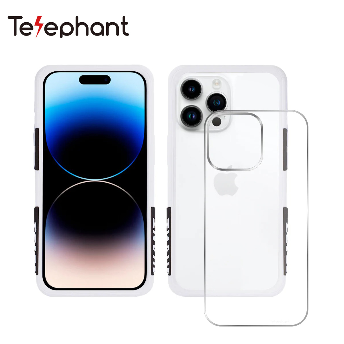 【Telephant 太樂芬】iPhone 14 Pro EPI 水波紋抗污防摔手機殼 白熊貓