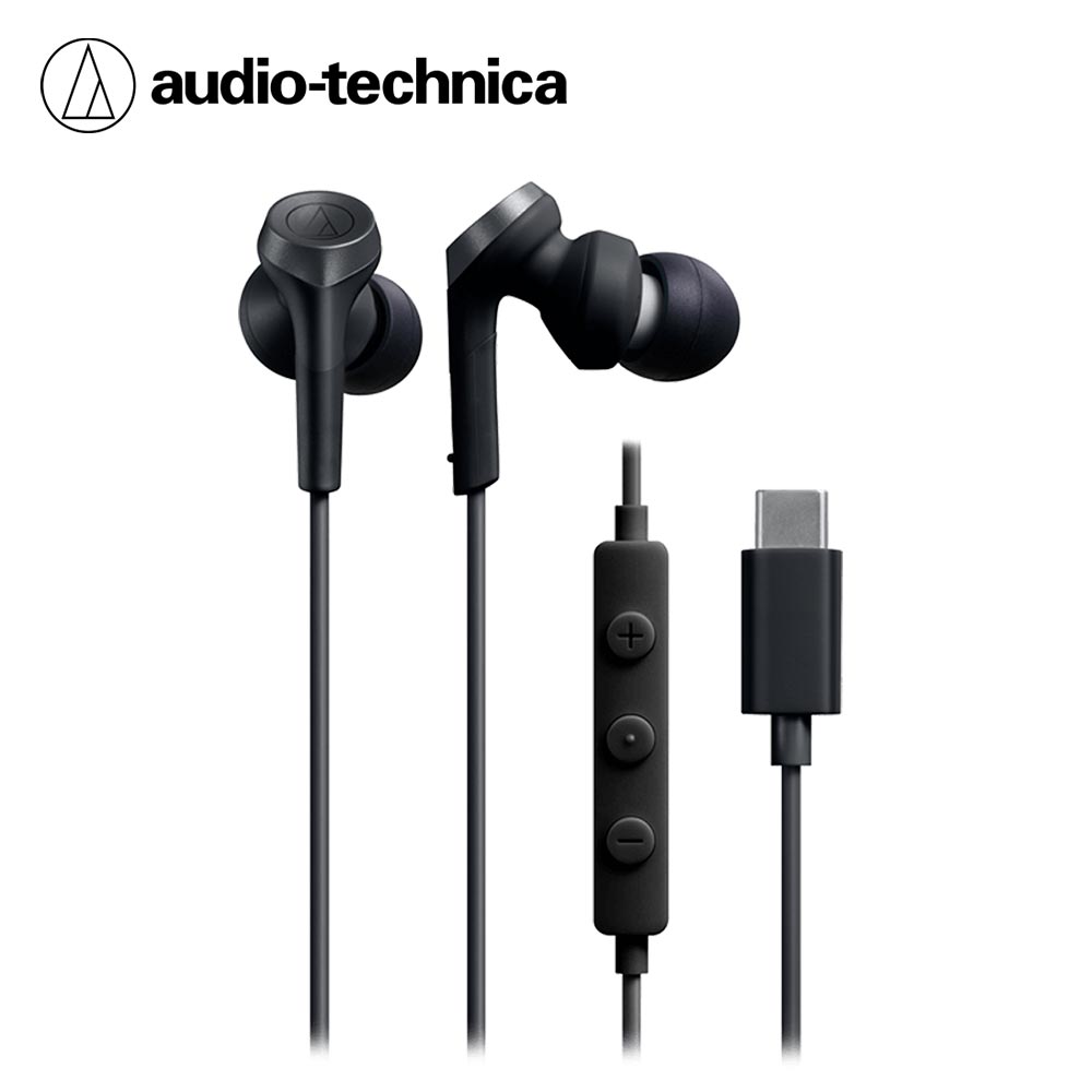 【audio-technica 鐵三角】ATH-CKS330C Type-C用耳塞式耳機-黑