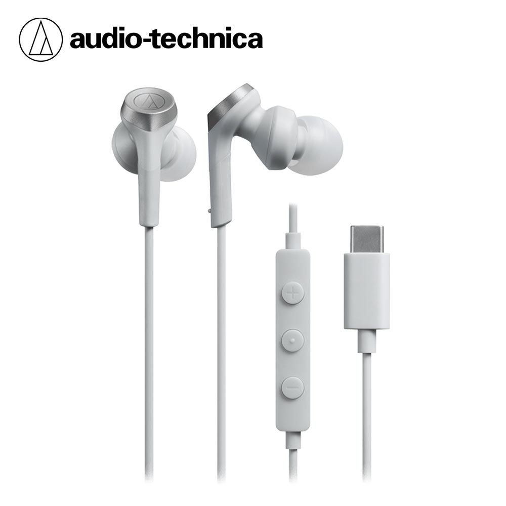 【audio-technica 鐵三角】ATH-CKS330C Type-C用耳塞式耳機-白