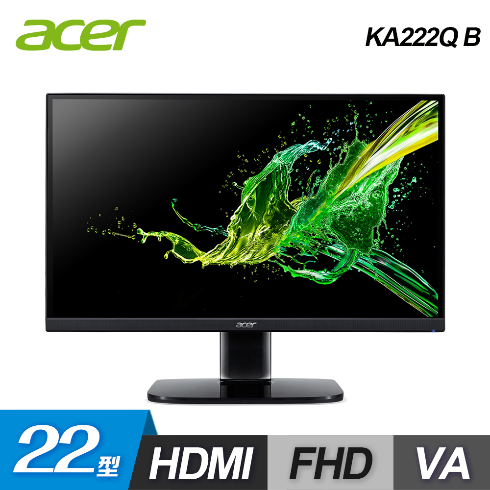 【Acer 宏碁】KA220Q B 22型 VA濾藍光螢幕