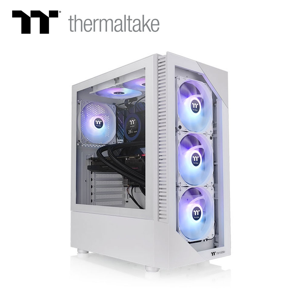 【Thermaltake 曜越】光透 View 200 TG ARGB 強化玻璃中直立式機殼-白