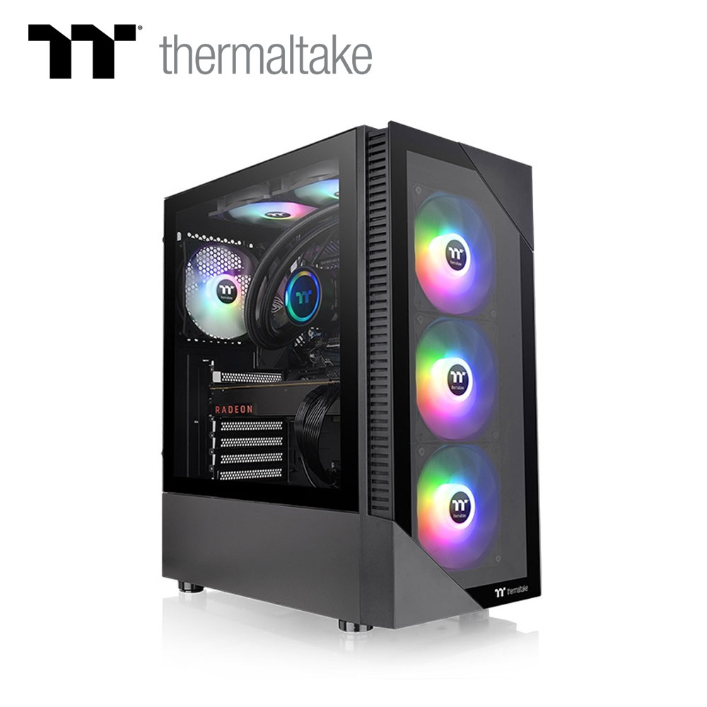 【Thermaltake 曜越】光透 View 200 TG ARGB 強化玻璃中直立式機殼-黑