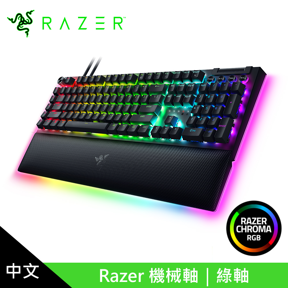 【Razer 雷蛇】V4 Pro 黑寡婦蜘蛛幻彩版鍵盤 綠軸/中文