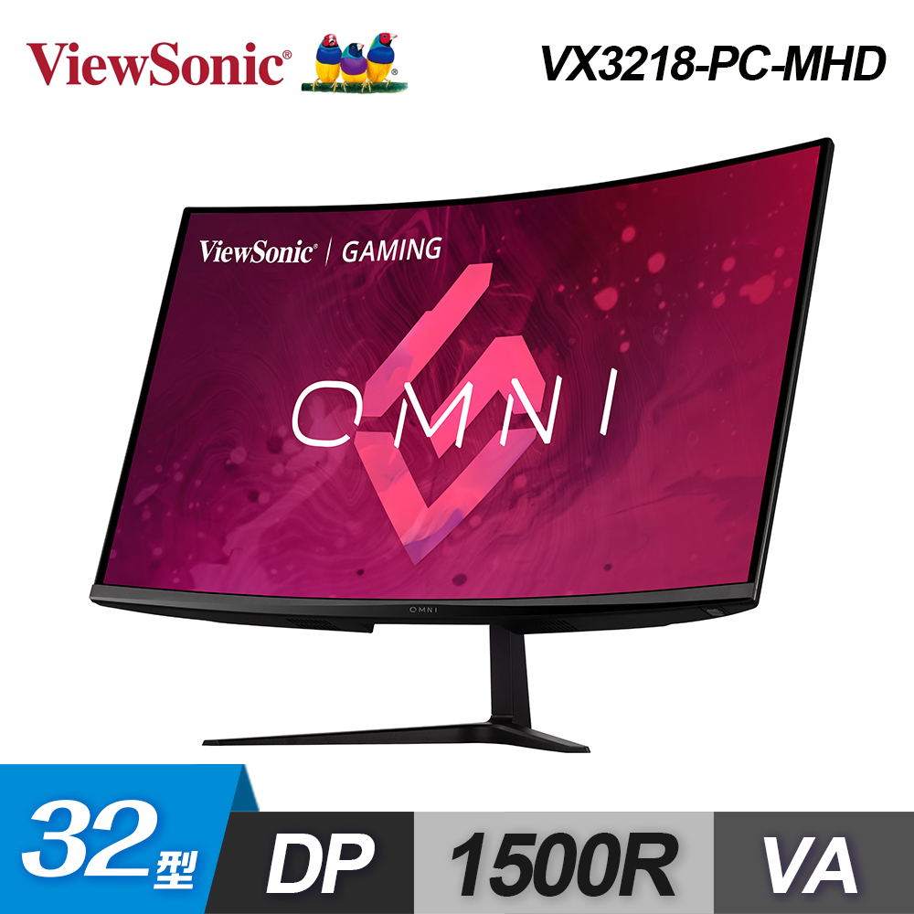 【ViewSonic 優派】VX3218-PC-MHD 32型 1500R 曲面電競螢幕【福利良品】