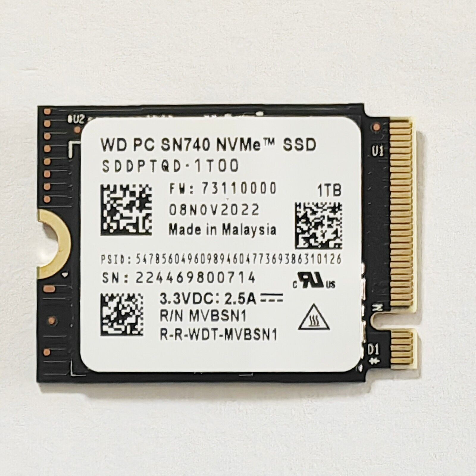 【WD 威騰】SN740 1TB M.2 2230 SSD硬碟 裸裝