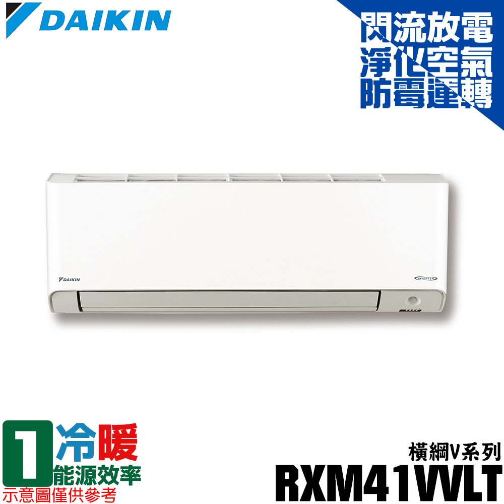 現買現折【DAIKIN 大金】5-7坪 R32一級能效變頻橫綱V系列分離式冷暖冷氣 RXM41VVLT/FTXM41VVLT