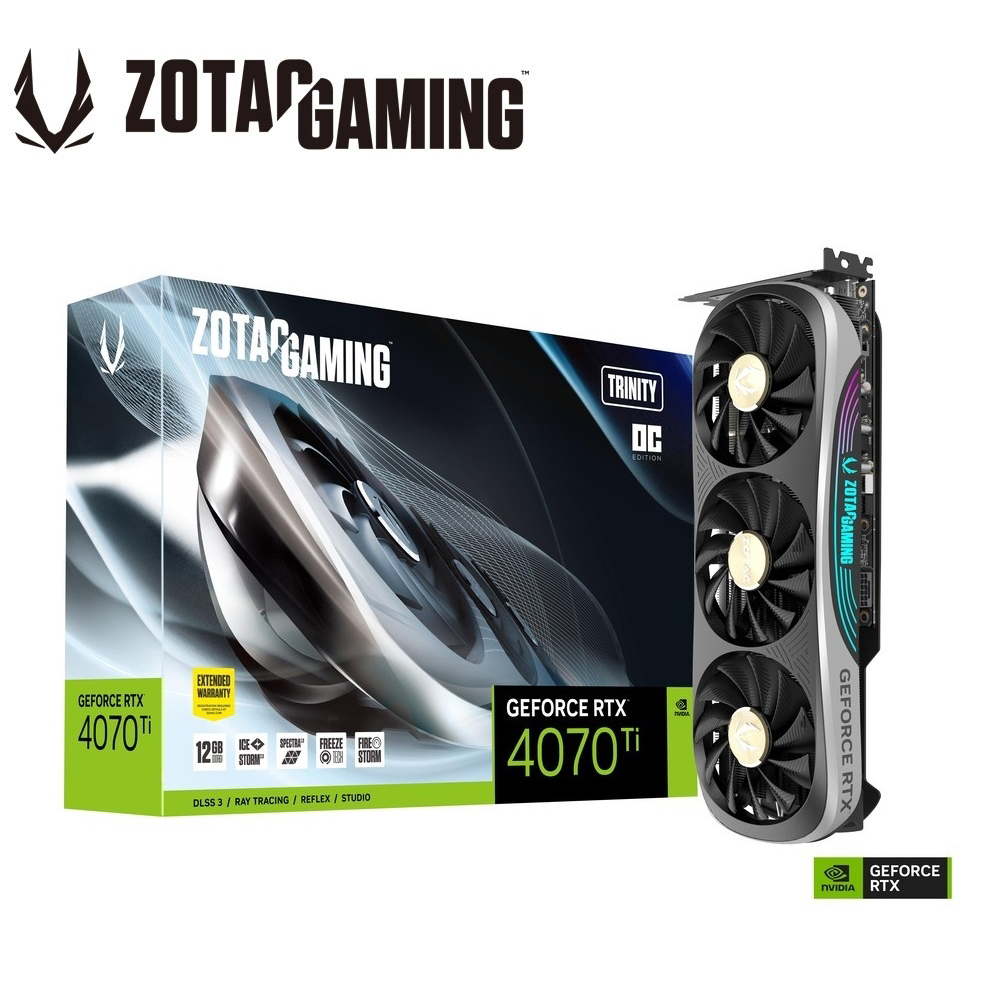 【ZOTAC 索泰】RTX 4070 Ti Trinity OC-12G 顯示卡