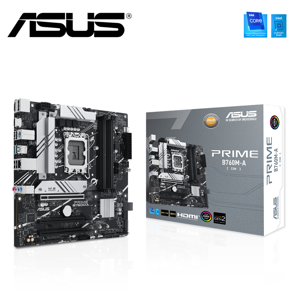 【ASUS 華碩】PRIME B760M-A-CSM mATX 主機板