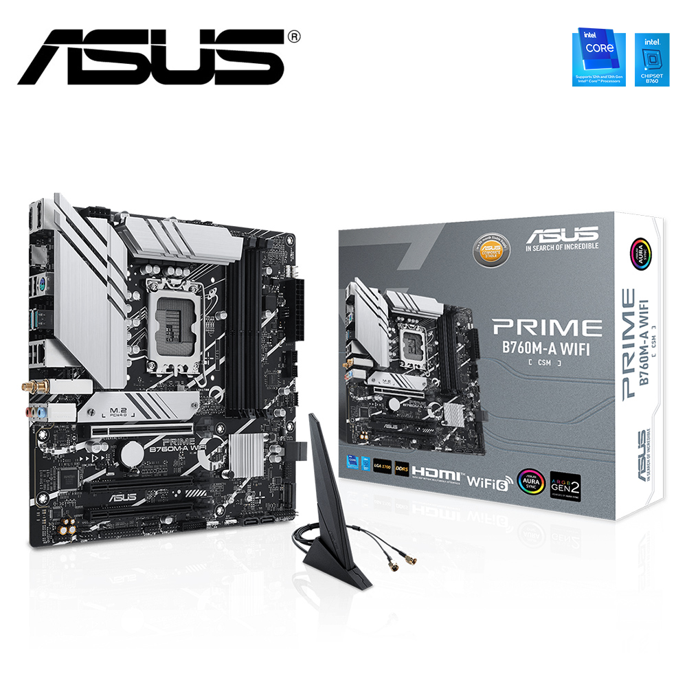 【ASUS 華碩】PRIM B760M-A WIFI-CSM mATX 主機板 D5