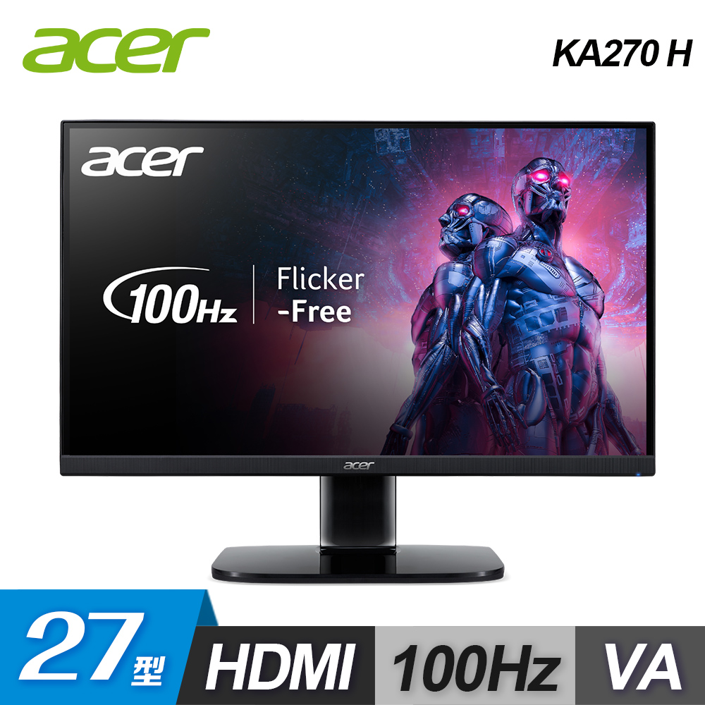 【Acer 宏碁】KA270 H 27型 VA 100Hz 窄邊框螢幕