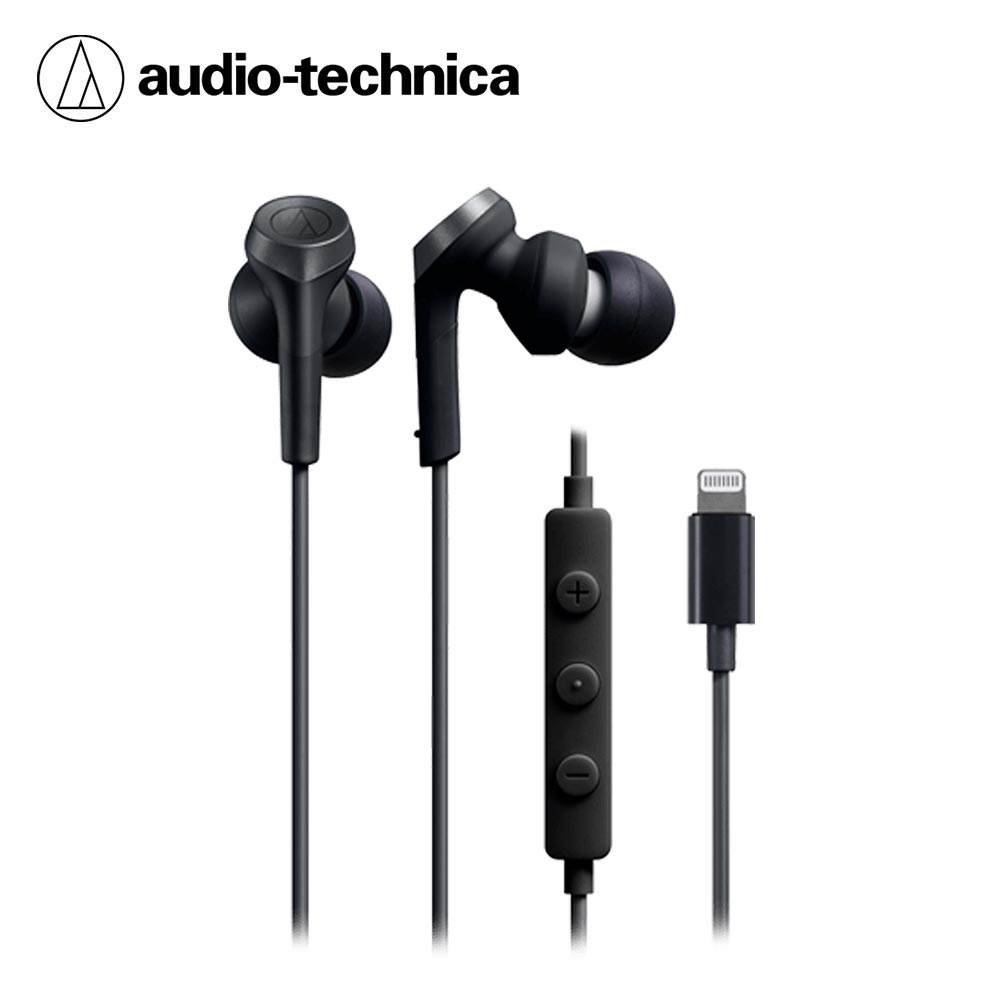 【audio-technica 鐵三角】ATH-CKS330Li Lightning用耳塞式耳機-黑