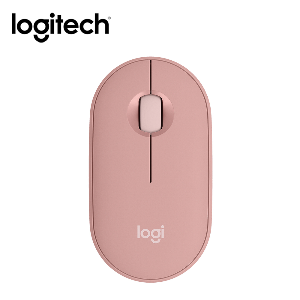 【Logitech 羅技】M350S 鵝卵石無線滑鼠-玫瑰粉