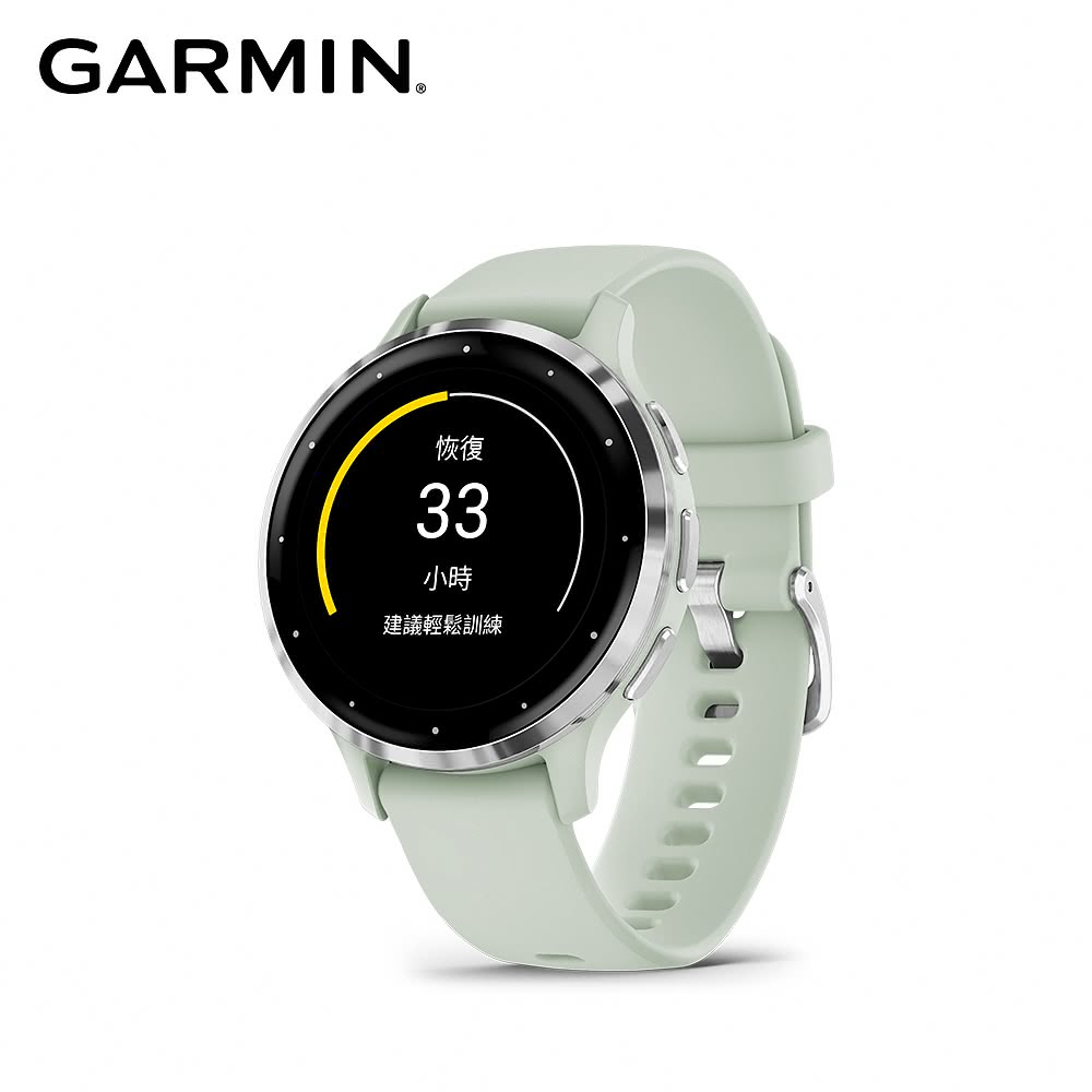 【GARMIN】VENU 3S GPS 智慧腕錶 橄欖薄荷