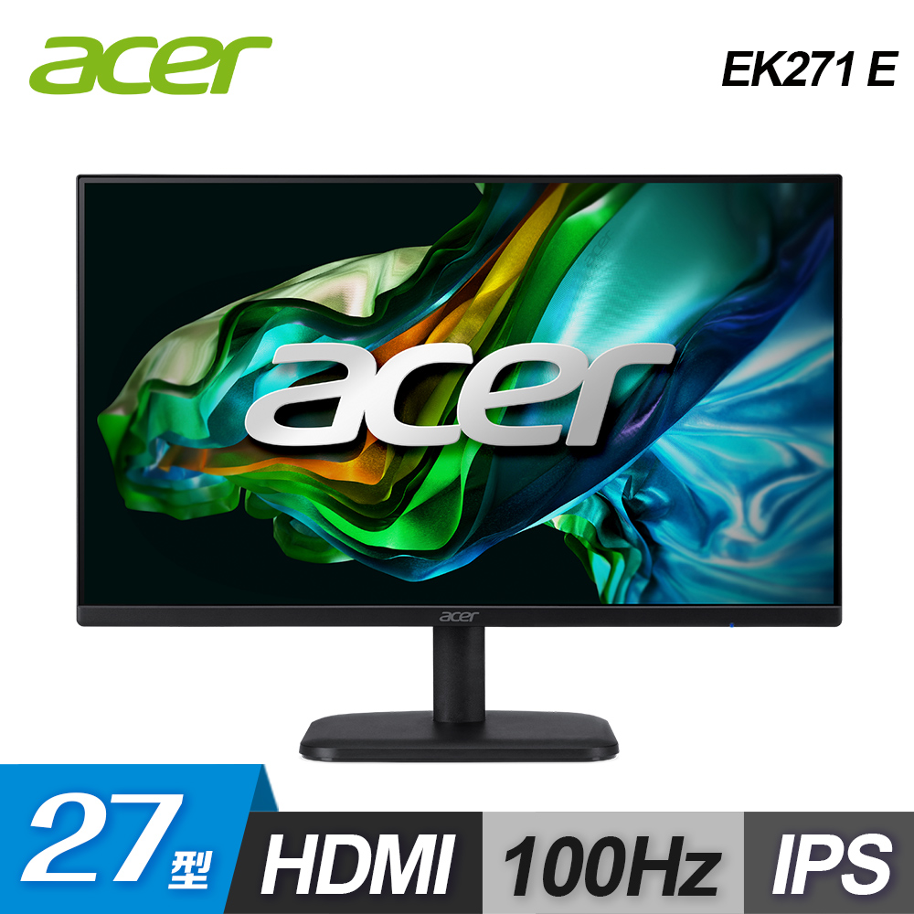 【Acer 宏碁】EK271 E 27型 100hz IPS 抗閃電腦螢幕【福利良品】