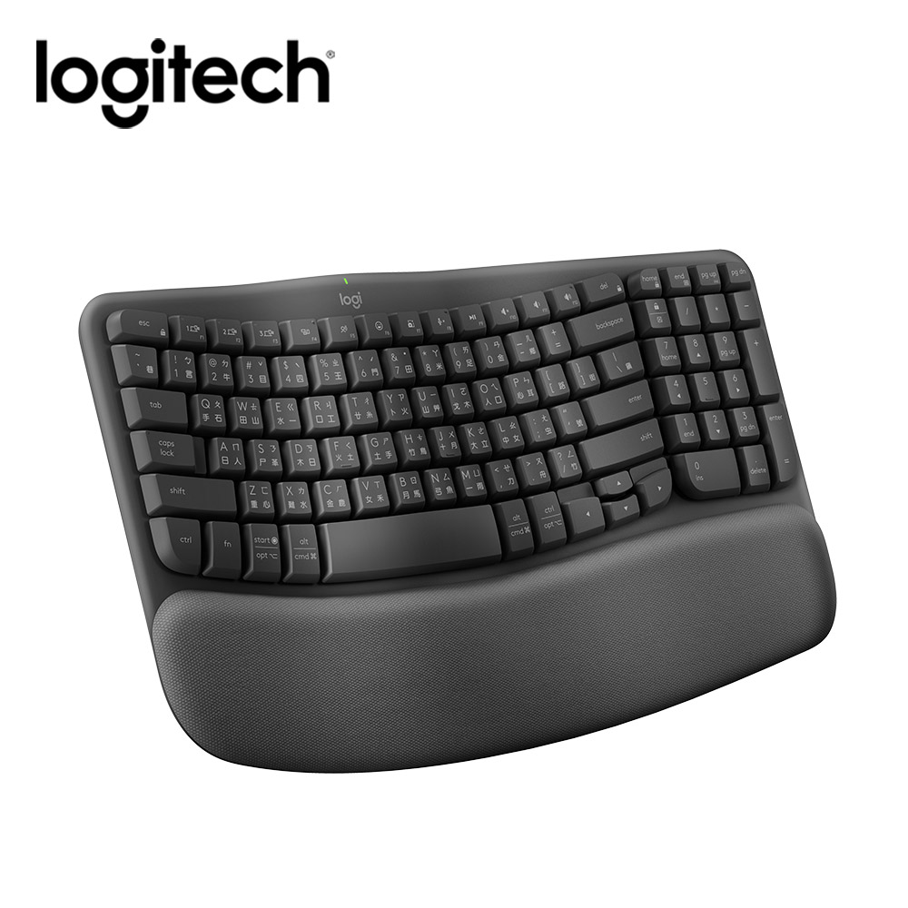 【Logitech 羅技】Wave Keys 人體工學無線鍵盤 石墨灰