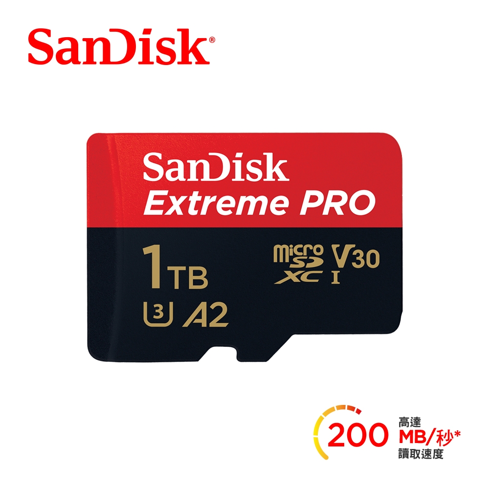 【SanDisk】ExtremePRO microSDXC TF-R200 1TB 記憶卡