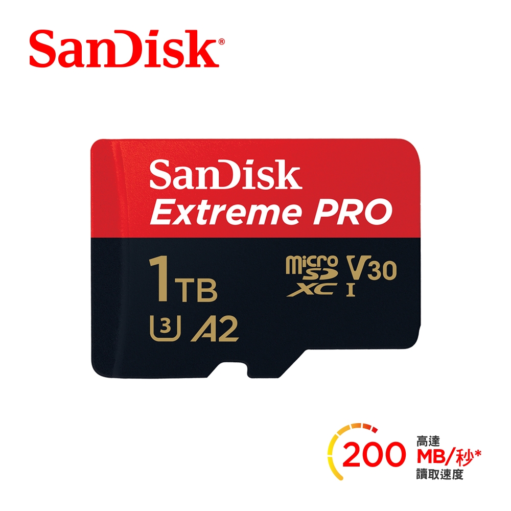 【sandisk】extremepro microsdxc tf-r200 1tb 記憶卡