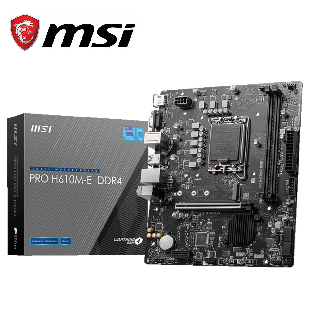 【MSI 微星】PRO H610M-E DDR4 LGA1700 主機板