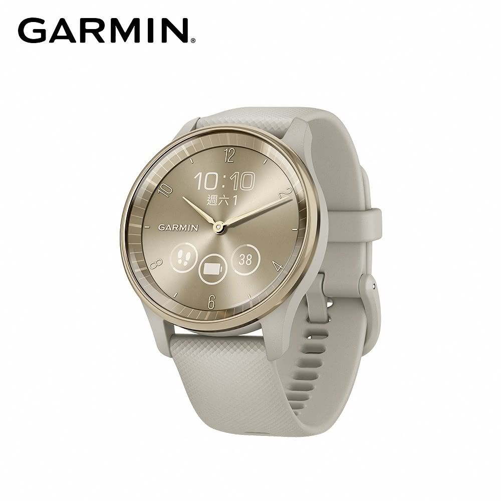 【GARMIN】vivomove Trend 指針智慧腕錶 摩卡金