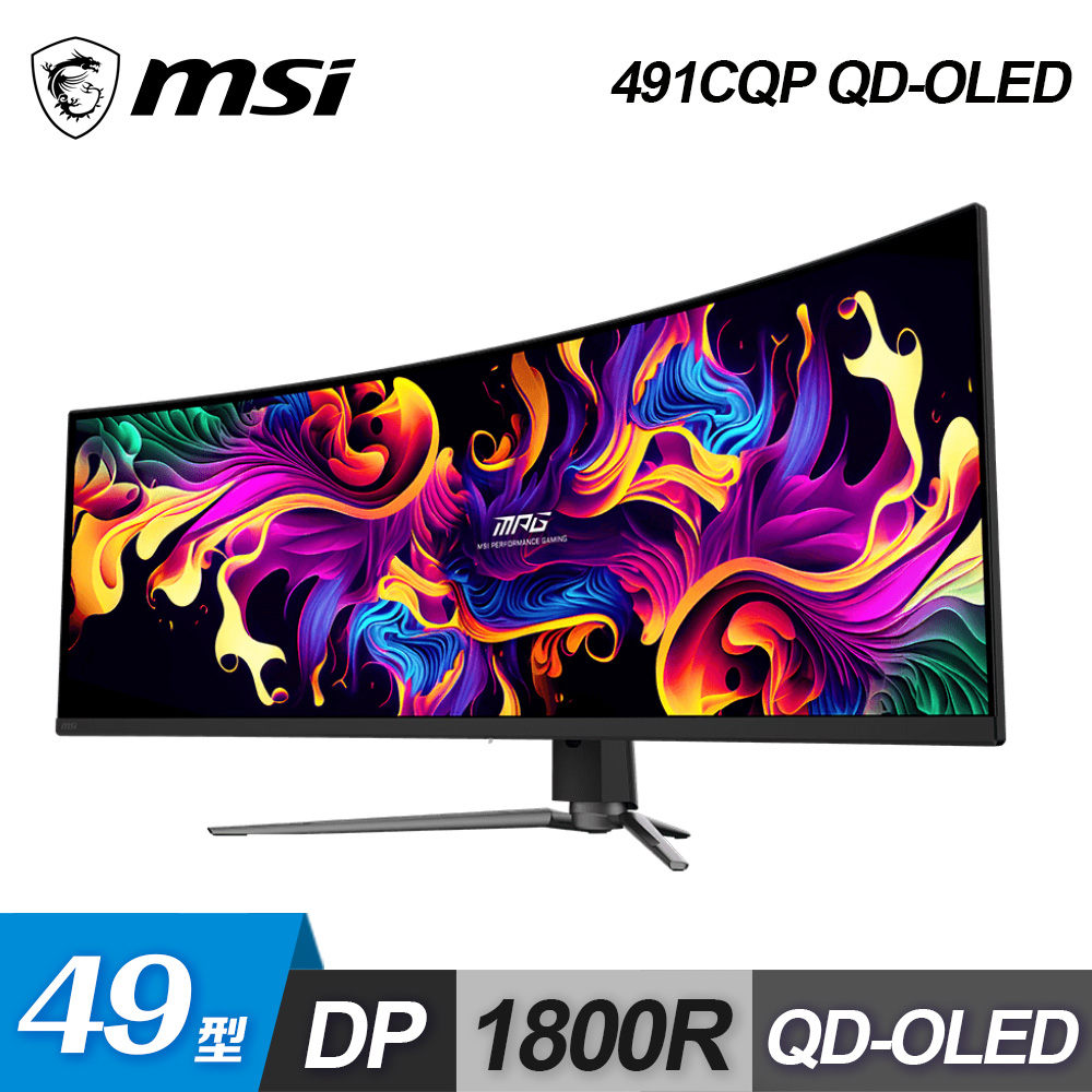 【MSI 微星】49型 MAG 491CQP QD-OLED 曲面電競顯示器