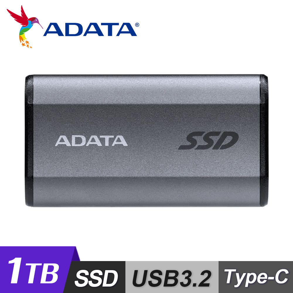 【ADATA 威剛】SE880 1TB 外接式固態硬碟 / 鈦灰