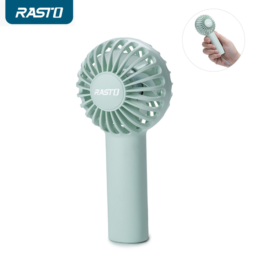 【RASTO】RK14 便攜手持充電風扇 綠色