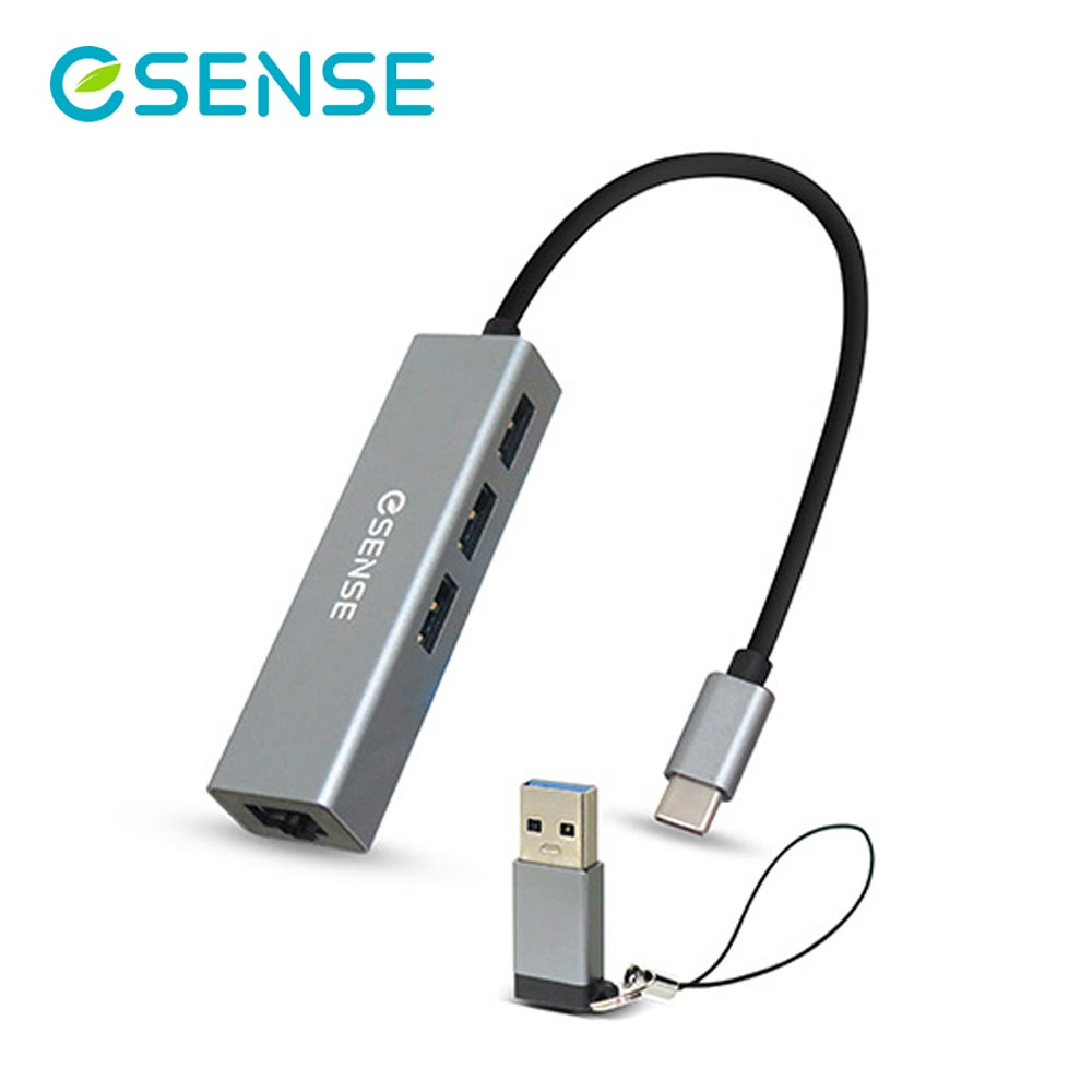 【ESENSE 逸盛】TYPE-C 轉 RJ45 USB3.0 HUB 01-RJC191