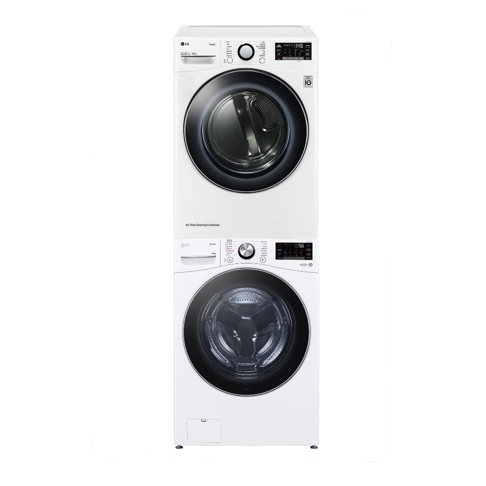 【LG 樂金】16+18公斤乾衣機+WiFi滾筒洗衣機(蒸洗脫) [WR-16HW+WD-S18VW]