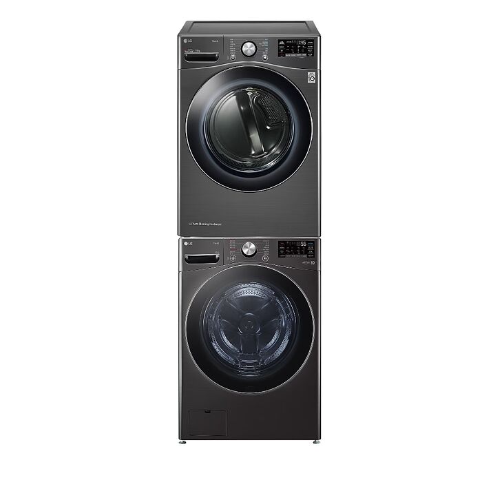 【LG 樂金】16+21公斤 免曬衣乾衣機+WiFi滾筒洗衣機(蒸洗脫) 尊爵黑 (WR-16HB+WD-S21VB)