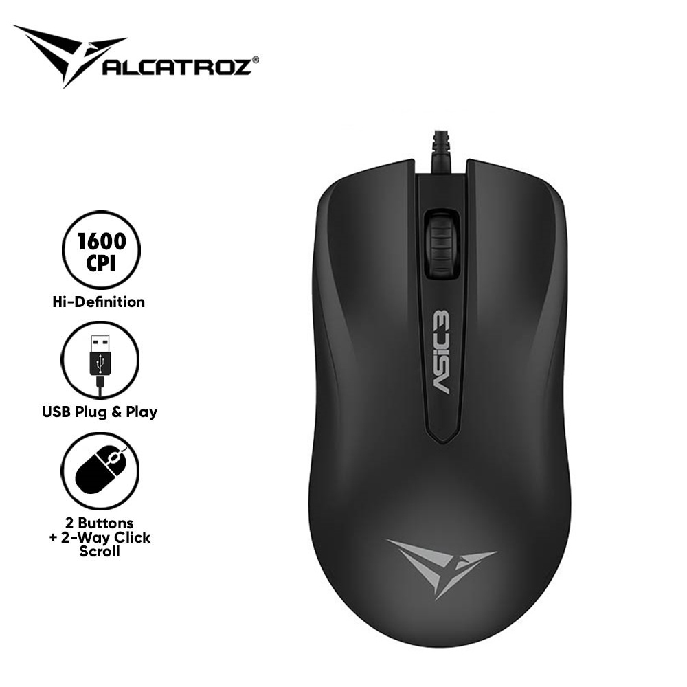 【Alcatroz】ASIC 3 USB 精密光學有線滑鼠 黑色